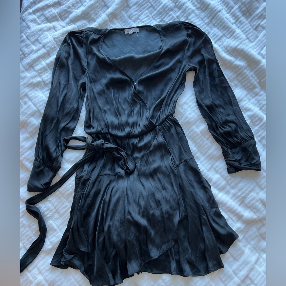 Silky v neck mini dress